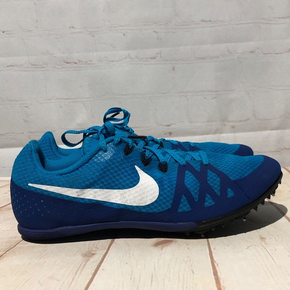 Nike Zoom Rival M 8 Men\'s Track Sprint Spike Shoes 806555-414 Blue Size 9.5